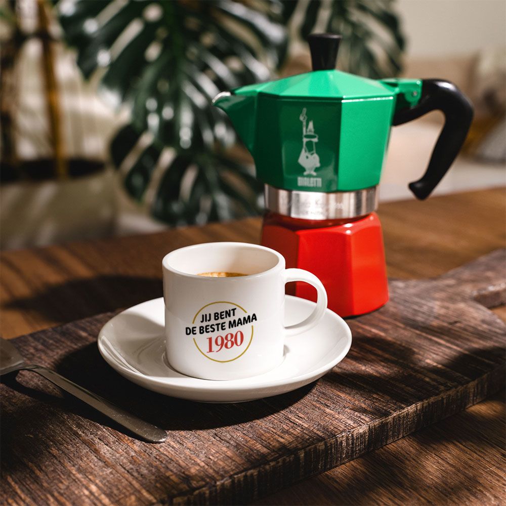 Personalisierbare Espresso Tasse mit Namen und Jahreszahl