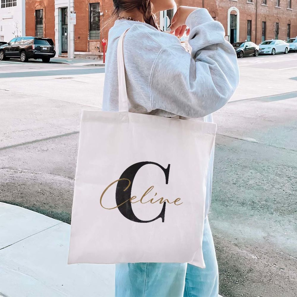 Gepersonaliseerde tote bag met monogram