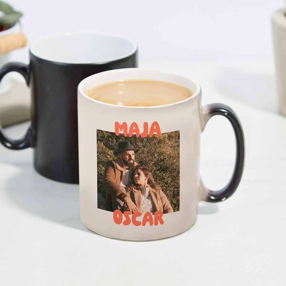 Gepersonaliseerde mok met afbeelding en tekst