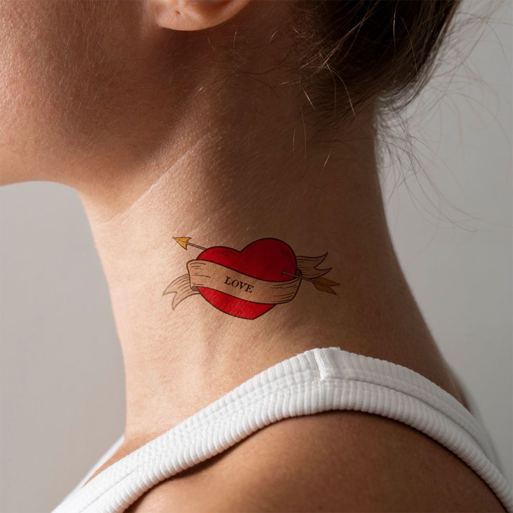 Gepersonaliseerde tattoos met retro design en tekst set van 6
