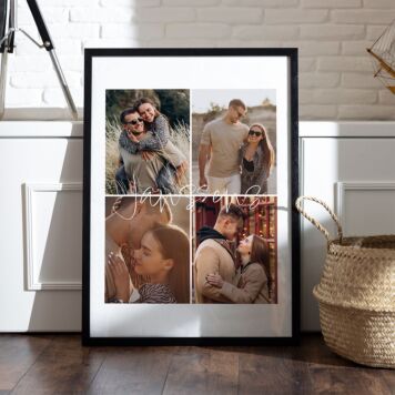 Gepersonaliseerde poster met 4 foto’s en tekst