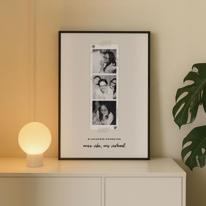 Gepersonaliseerde poster met fotostrips en tekst