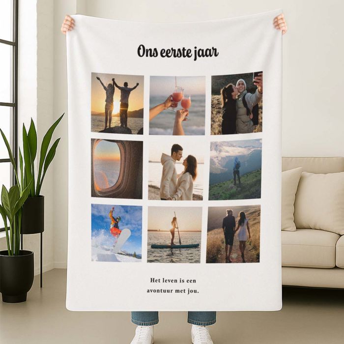 Personaliseerbare deken met foto en tekst