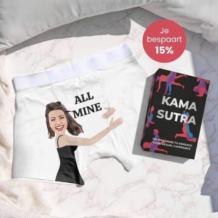 Cadeau set boxershort en Kamasutra kaarten