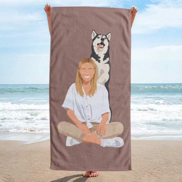 Gepersonaliseerde handdoek met illustratie