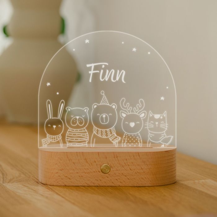 Gepersonaliseerde LED-lamp met naam en dieren