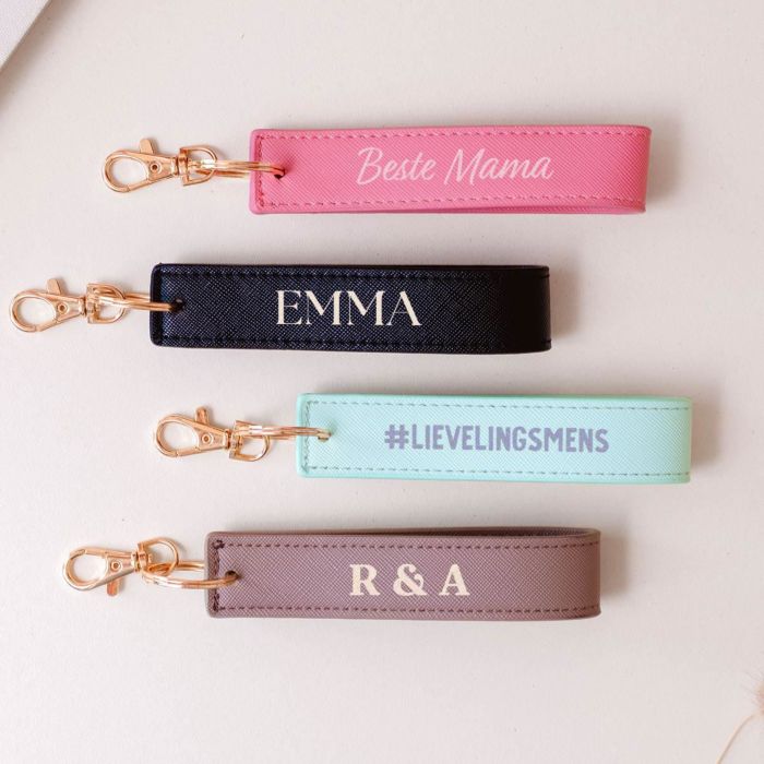 Gepersonaliseerde leren band met tekst