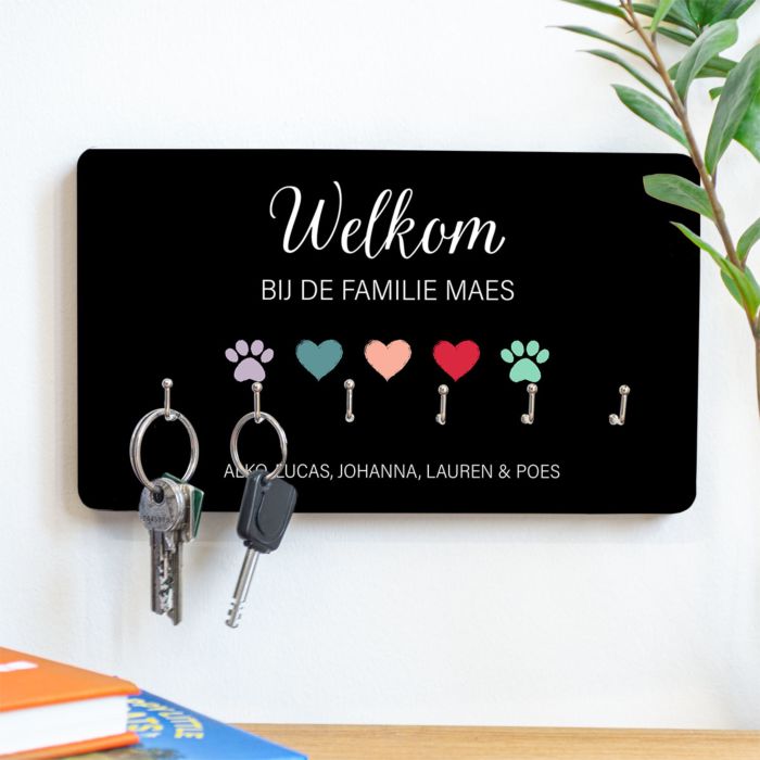 Gepersonaliseerd sleutelbord met symbolen en namen