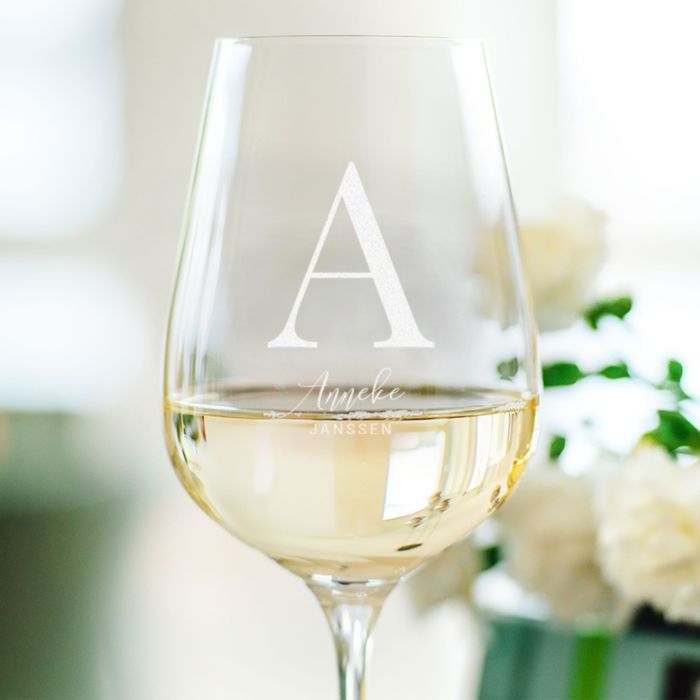 Wijnglas met Monogram en Naam
