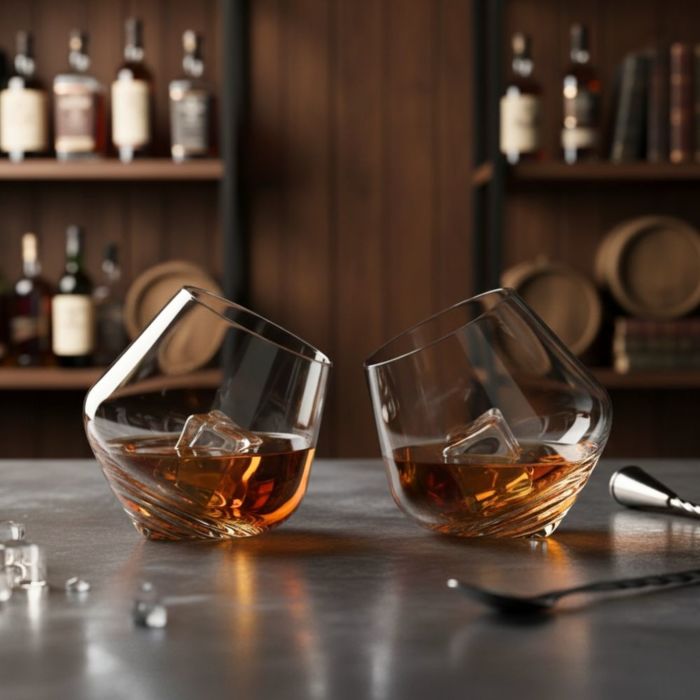 Rollende whiskyglazen - set van 2