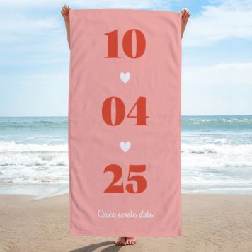 Gepersonaliseerde handdoek met datum