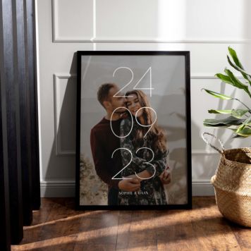 Gepersonaliseerde poster met datum en naam